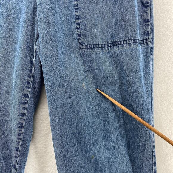 EILEEN FISHER Pants XS Tencel Organic Cotton Chambray Utility Tapered Ankle Blue - Picture 11 of 16